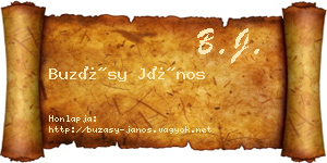 Buzásy János névjegykártya