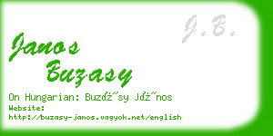 janos buzasy business card